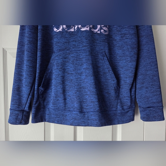 Adidas Floral Badge Of Sport Women's Blue Logo Hoodie Size M - Picture 4 of 14